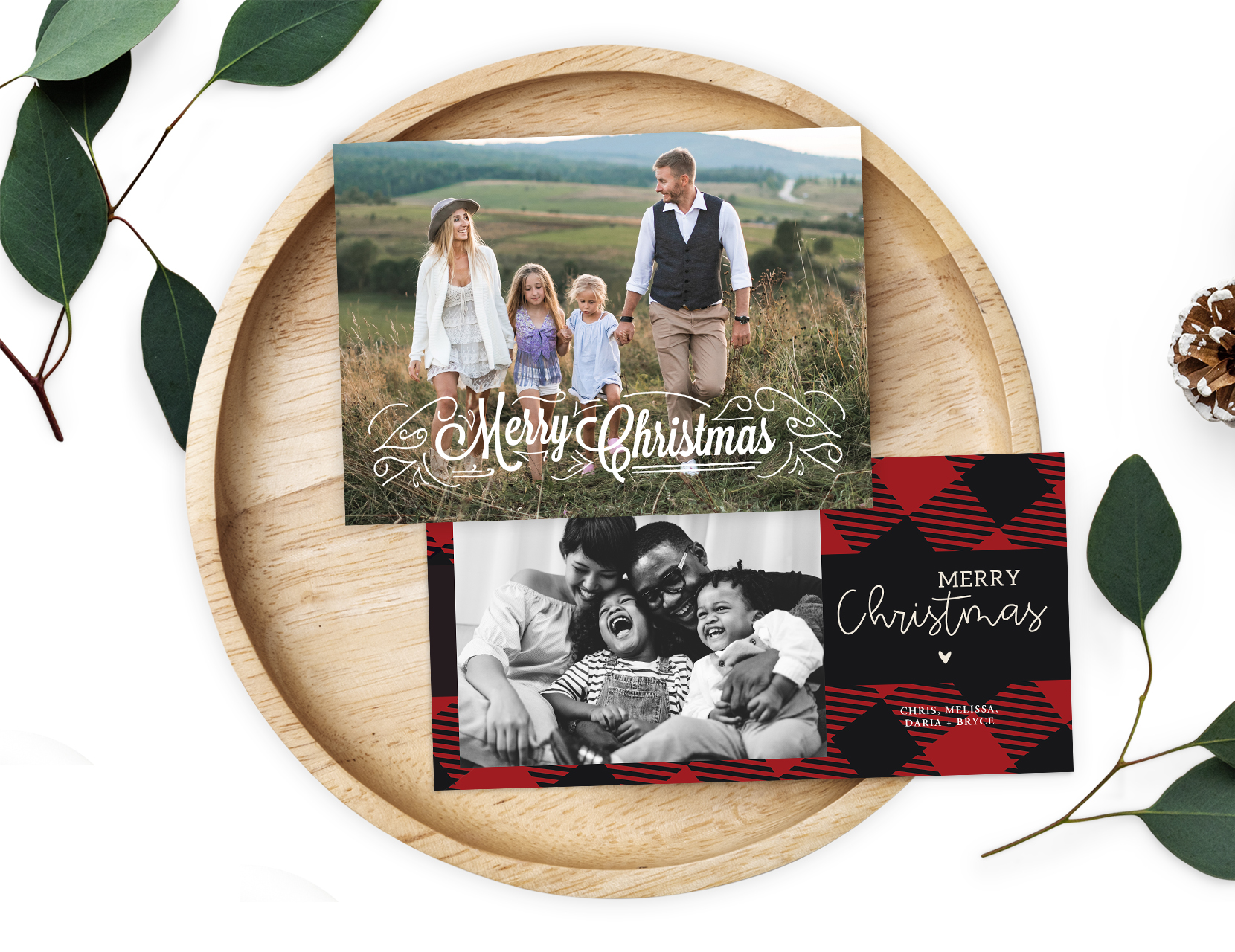 Christmas Holiday Cards with Family photos and personalized messages